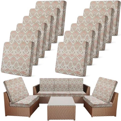  Fundas de cojín elásticas para sofá patio de 12 piezas de repuesto para funda de cojín exterior  Foto 1 de 4