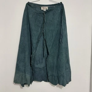 Vintage Char & Where Designs Emerald Green Leather Skirt Size 10 - Picture 1 of 9