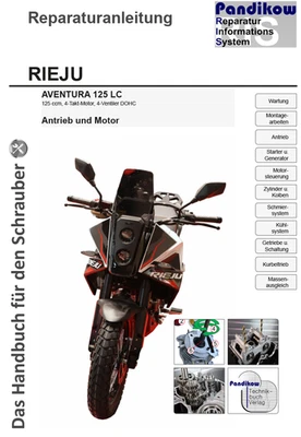 Reparaturanleitung RIS Rieju Aventura 125 LC,  4-Ventiler DOHC, Antrieb u Motor - Bild 1 von 4