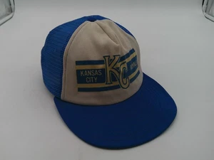 Vintage Kansas City Royals Hat Snap Back Mens One Size Blue MLB Baseball Trucker - Picture 1 of 8