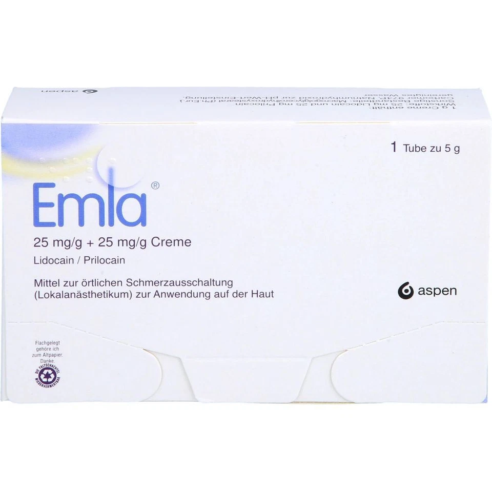EMLA 25 mg/g + 25 mg/g Creme + 2 Tegaderm Pfl. 5 g PZN13231250 - Bild 1 von 2