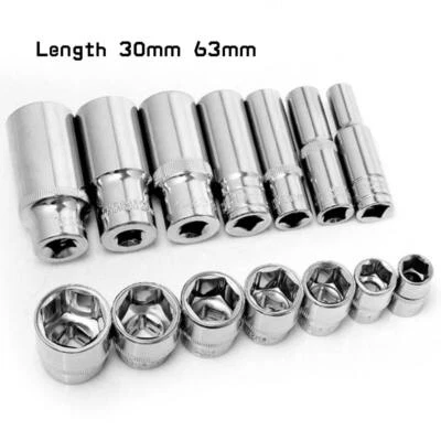 Length 30mm 63mm Socket Wrench 3/8"Drive Ratchet Bit Wrench Hex Screwdriver Tool - Image 1 of 4