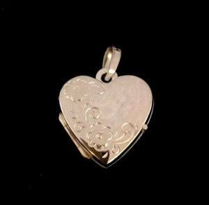 NEW Sterling Silver Heart Locket Flowers Floral Photos Family Memories Love Gift - Picture 1 of 5