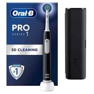 Oral-B Pro 1 Cross Action Electric Rechargeable Toothbrush w/ Travel Case, Black - Picture 1 of 6