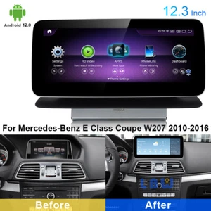 Car 12.3" Android 12 GPS Wifi Touch Screen For Benz E Class Coupe W207 2010-2016 - Picture 1 of 12
