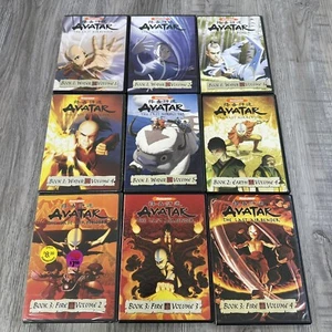 Avatar The Last Airbender Book 1-3 Lot Of 9 DVDs Water Volume 1-5 Earth Fire - Picture 1 of 14