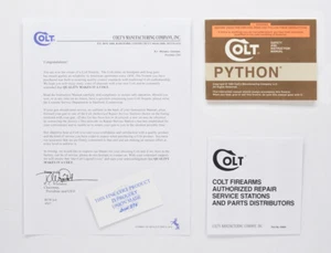 Colt Python Manual, Repair Stations And Colt Letter. 1990. Free Shipping! - Picture 1 of 5