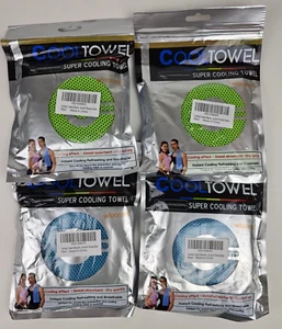 4 PACK Super Cooling Towel Quick Drying Sweat Absorbent, 35" x 12", Green & Blue - Picture 1 of 5