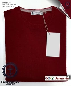 MAGLIA PORTOCERVO GIROCOLLO LANA COLORE BORD0. MIS. M L XL XXL - Imagen 1 de 3