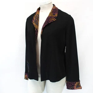 Mirasol travelers black open front acetate viscose stretch open top blouse XL - Picture 1 of 9