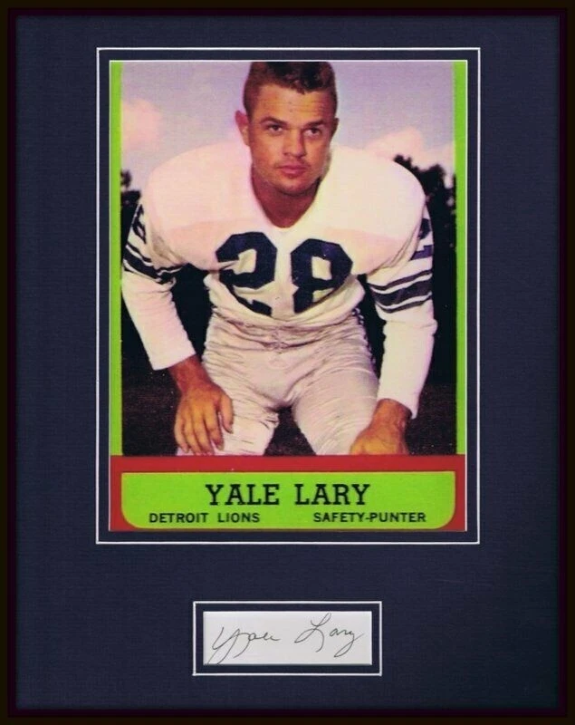 Yale Lary Signed Framed 11x14 Photo Display Lions Texas A&M - Image 1 of 1