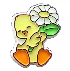 Broche de vacaciones Hallmark PIN Pascua vintage pato con flor de margarita 1979 - Imagen 1 de 2