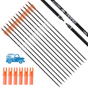 28"Carbon Arrows 7.8mm for Compound Recurve Bow Target Hunting Shooting 12Pcs - Picture 1 of 6