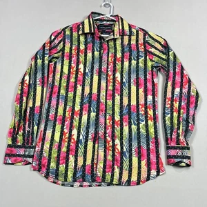 David Smith Cotton Floral Long Sleeve Casual Party Shirt Mens Medium M Slim Fit - Picture 1 of 14