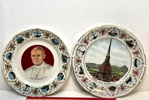 Souvenir Italy plate Joannes Paulus PP. II Torino Mole Antonelliana 9 1/2" - Picture 1 of 16