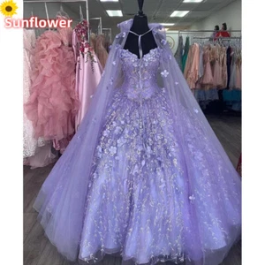 Purple Quinceanera Dresses Off Shoulder Lace Applique Prom Ball Gowns Sweet 16 - Bild 1 von 10