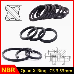 NBR quad ring X-ring gasket sealing ring cord thickness 3.53 mm internal-Ø 4.34-456 mm - Picture 1 of 10