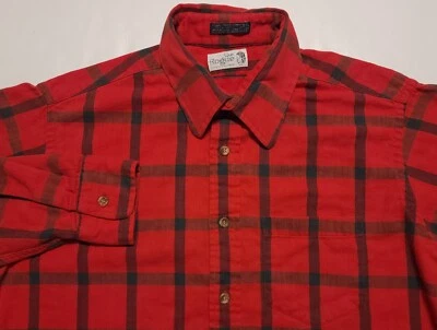 Vintage 1970s The Rogue Red Plaid Button Front Made in USA Large Shirt - Image 1 of 4