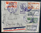 1938 Caracas Venezuela Airmail Cover To Berlin Germany Resellado Overprints