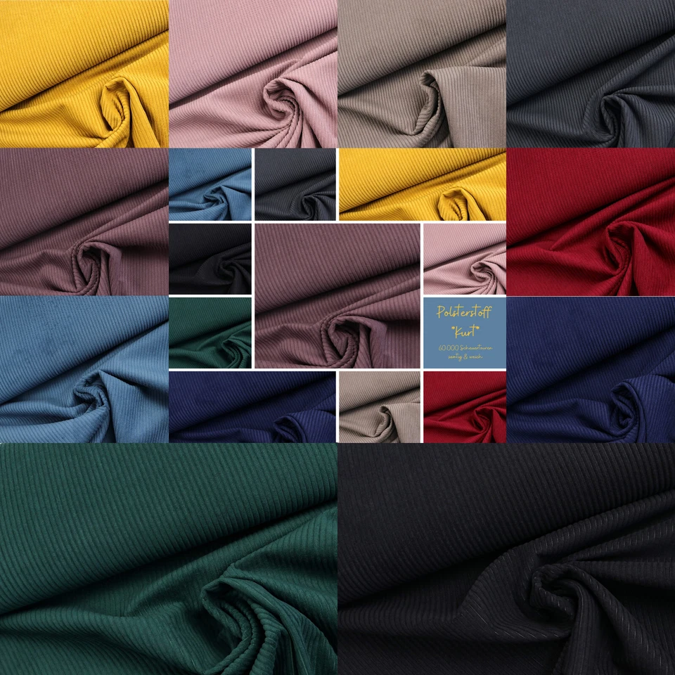 POLSTERSTOFF Möbelstoff 60.000 Scheuertouren Cord samtig weich EUR 14,98/m - Bild 1 von 1