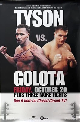 Mike Tyson vs Golota Signed Original Fight Poster JSA & Tyson Hologram Authentic - Image 1 of 2