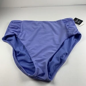 Bar III Shirred High-Rise Bikini Bottoms Women's XS Berry Peri Core Solids Swim - Picture 1 of 6