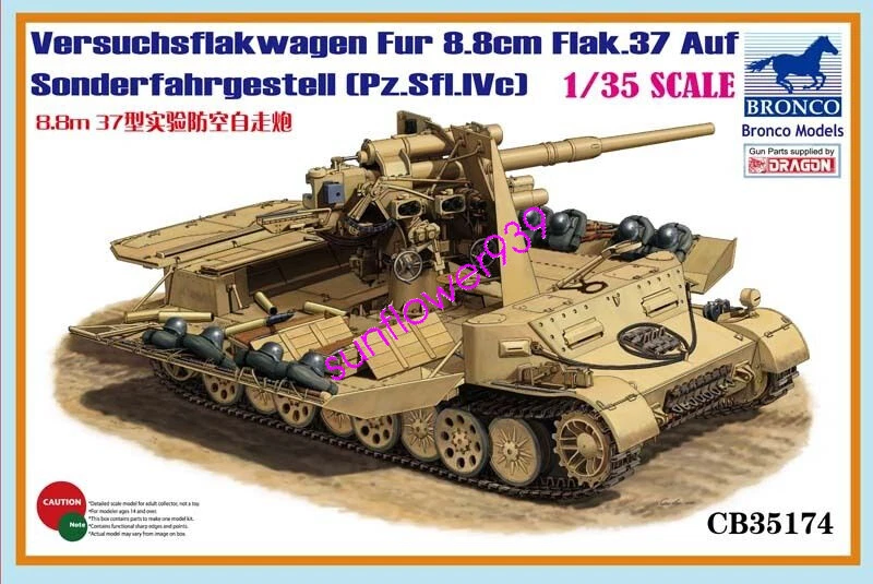 Bronco CB35174 1/35 Models  Versuchsflakwagen Fur 8.8 cm Flak 37 - Image 1 of 1