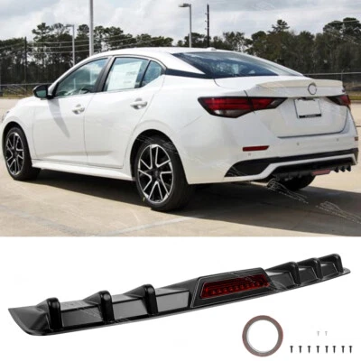Difusor de parachoques trasero negro para Nissan Sentra SV SL SR alerón divisor labio de aleta Foto 1 de 4