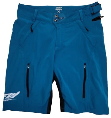 Fly Racing Warpath Padded Lined Shorts Zip Pockets Mens Size 30 Blue EUC Foto 1 de 4