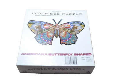 Americana Butterfly Shaped 1000 Piece Puzzle USA DER Grunepunkt - Image 1 of 4