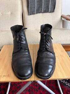 Guidi Black Leather Ankle Boot 44/11