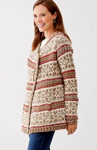 J. Jill ~ M(12/14) ~ NEW Very Pretty&Cozy Holiday Hampshire Cardigan ~ NWT(1D18) - Picture 1 of 10