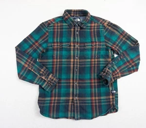 North Face Shirt Mens Small Flannel Button Down Long Sleeve Heavy Plaid Outdoors - Picture 1 of 11