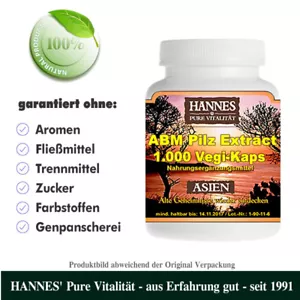 ABM Pilz Extract 1.000 Vegi-Kaps - Beste HANNES' Qualität - Bild 1 von 1