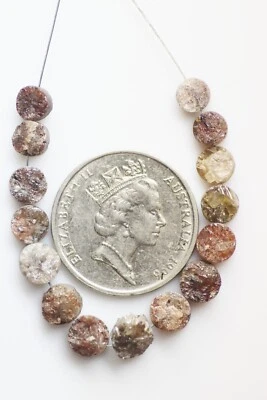 15 Pcs. 5.5 to 4.5 MM natural loose round (button) Shape rough diamond beads - Image 1 of 4