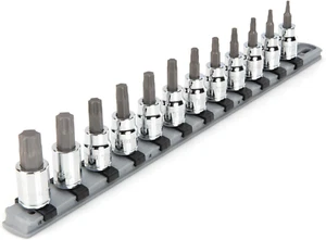 3/8 Zoll Antrieb Torx Bit Steckschlüsselsatz mit Schiene, 12-teilig (T10-T60) | SHB91103 - Bild 1 von 7