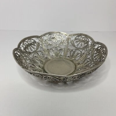 Antiguo cuenco floral de filigrana dorada rusa 810 mm — hermoso y raro B-2-37 Foto 1 de 4