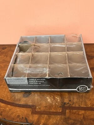 Ashland Basic Elements Glass SET OF 16 Candle Holders Max  Size 1.5” X 2.3” - Image 1 of 4