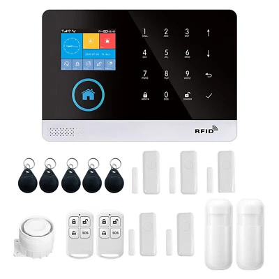 433MHz Wireless WIFI + GSM Auto-dial Alarm Security System Door Sensor PIR C9T8 - Image 1 of 4