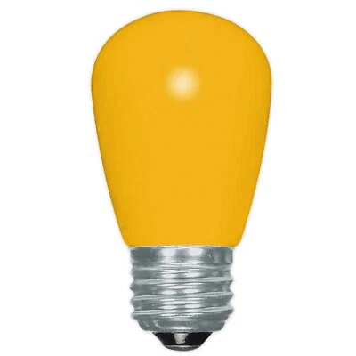 S14 LED Medium Base Light Bulb - Ceramic Yellow - 1.4W - 120V - SATCO-S9169 - Image 1 of 4