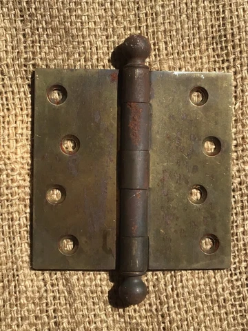 1 Vintage Stanley Sweetheart 4” x 4” Door Hinge Cannonball Hinge Pin 4 x 4 In Cover