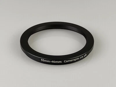 55mm to 46mm 55-46 Stepping Step Down Filter Ring Adapter 55-46mm 55mm-46mm (UK) - Image 1 of 2