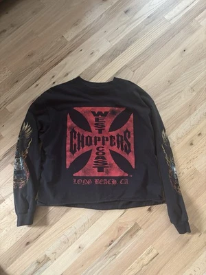 Camisa West Coast Choppers Para Hombre Negra Manga Larga Motocicleta Gráfica L Recortada Foto 1 de 4