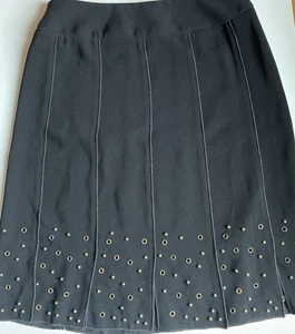 Vintage Drama Seidenmischung Nieten Minirock Größe 6 - Bild 1 von 7