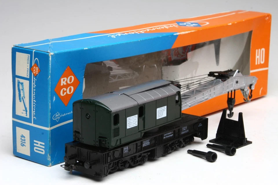 Roco 4316 H0 DB Kran Kranwagen Schwerlastkran Karlsruhe neuwertig OVP ABD-2303 - Bild 1 von 4
