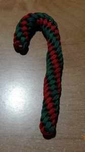 ADORNO NAVIDAD BASTÓN DE CARAMELO PARACORD ROJO Y VERDE APROX 5" HECHO A MANO NUEVO  - Imagen 1 de 3