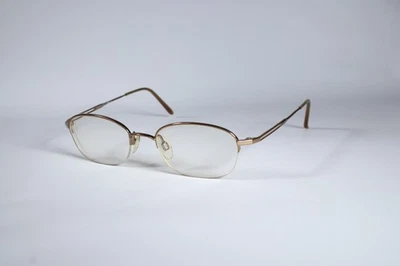 Elle Eyeglasses EL2597 Womens Brown Gold BR Semi-Rimless Titanium Glasses Frames - Image 1 of 4