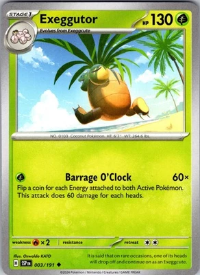 Exeggutor 003/191 Uncommon Regular SV08: Surging Sparks NM - Image 1 of 2