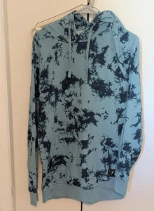 Gymshark Restore Hoodie Mens Size M Blue Pullover Tie-Dye Logo Activewear - Picture 1 of 12