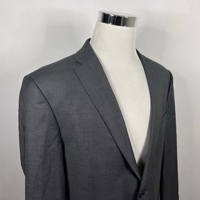 Joseph Jos A Bank 42L Slim Fit Sport Coat Mini Gray Houndstooth Two Button Wool - Image 1 of 4